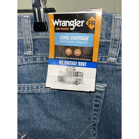 Wrangler Men's Jeans Cool Vantage 42 Vintage Boot Flame Resistant 42x30 FRCV42V - Picture 5 of 6